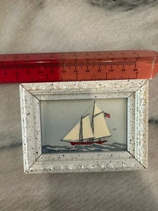🇺🇸Thomas Waddelow Tiny Oil Painting Sailboat # NA Landscape Laguna Beach CA - Picture 1 of 7