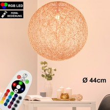 RGB LED Hänge Decken Leuchte Wohn Zimmer Papier Geflecht Kugel Lampe DIMMBAR