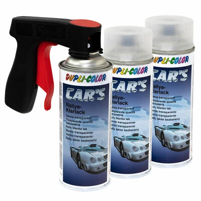Klarlack matt 3 x 400 ml Klar Lack Spray Dupli Color 720352 mit Pistolengriff - Bild 1 von 4