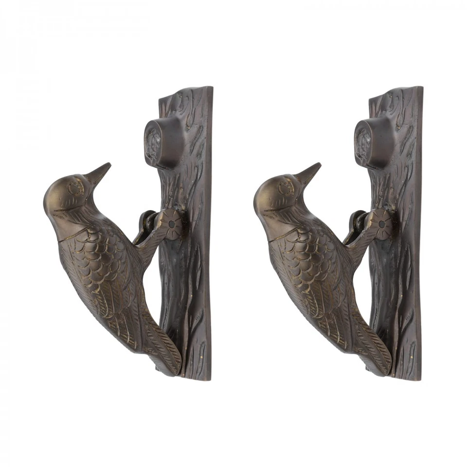 Door Knocker Woodpecker Brass Vintage 6.5 inch H Pack of 2 Renovators Supply - Image 1 of 4
