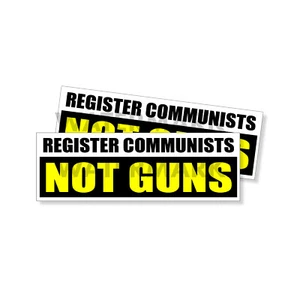 Registro Comunistas - No Armas Calcomanía Republicana Pegatina Divertida 9x3 2 PACK - Imagen 1 de 2