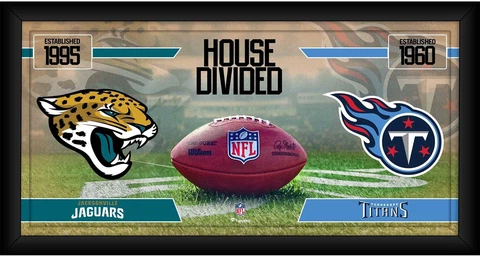 Jacksonville Jaguars vs Tennessee Titans Frmd 10" x 20" House Divided Collage Cover