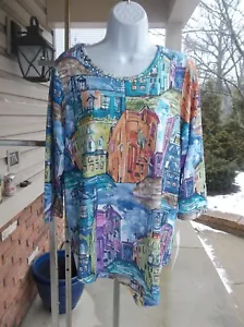 NWT ALFRED DUNNER CITY PRINT TOP S - Picture 1 of 1