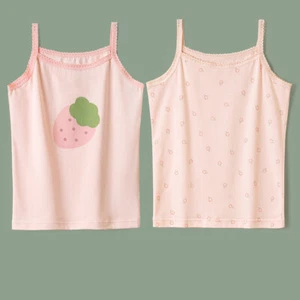 2-Pack Little Girls' Camisole Undershirts Prints Toddler Baby Cotton Tank Tops - Picture 1 of 48