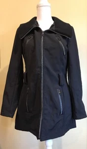 Steve Madden Womens Jacket Waterproof Long Zip Up Black Size Small - Picture 1 of 5