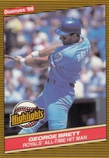 1986 Donruss Highlights # 3 George Brett -- Kansas City Royals -- Box 746
