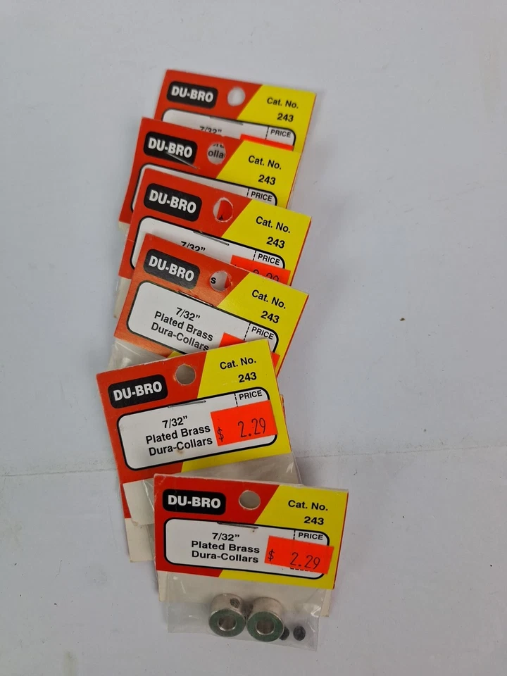 Lote de 7 nuevos DUBRO 7/32 latón enchapado Dura-Collars #243 RC modelo avión Foto 1 de 3