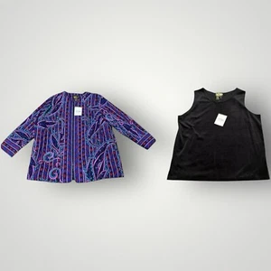 Chaqueta de seda artística portátil Bob Mackie camisola con cremallera 1X 2 piezas nueva arte para usar - Imagen 1 de 14