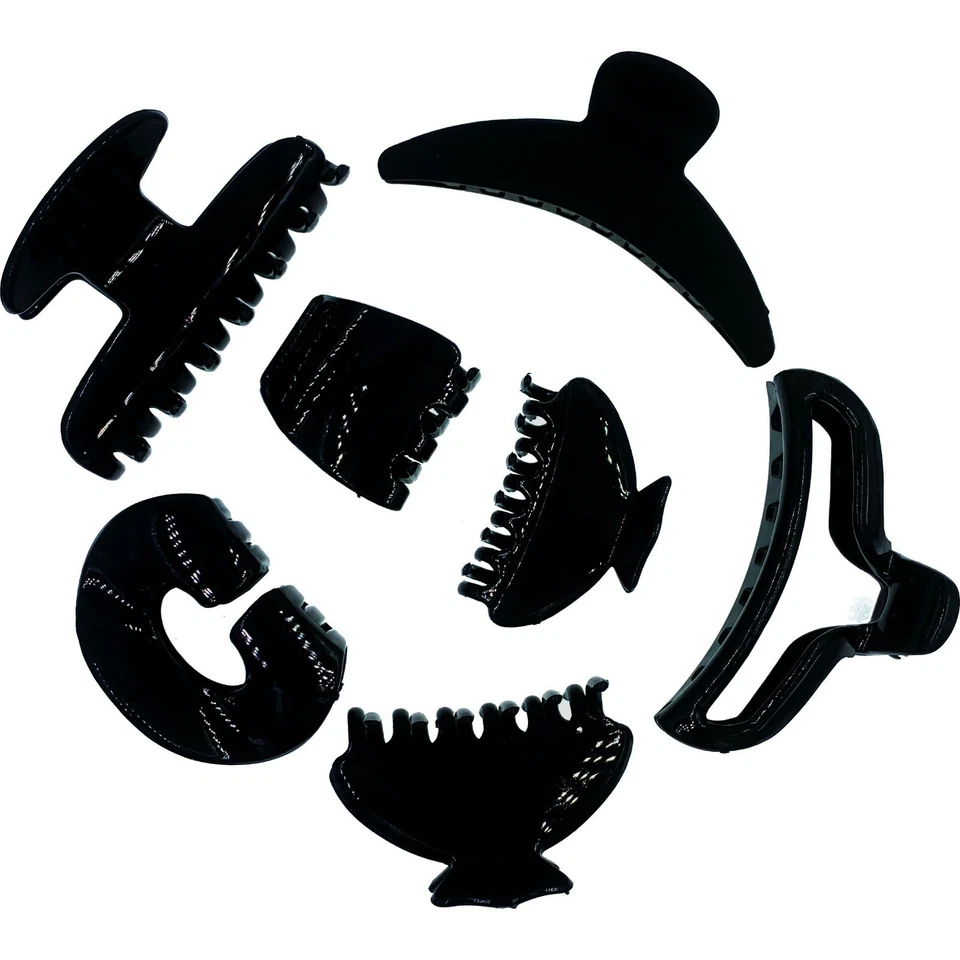 EE. UU. NEGRO LISO CLÁSICO SIMPLE GRUESO ACRÍLICO GARRA CLIP MANDÍBULA HORQUILLA HÁGALO USTED MISMO B2 Foto 1 de 1