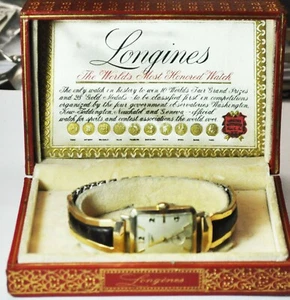 Reloj pulsera Longines 1955 cuadrado de 28 mm relleno de oro de 10 k 506-146 para hombre con caja - Imagen 1 de 6
