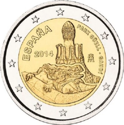 Spain - 2 Euro Commemorative 2014 Park Guell  UNC - FREE SHIPPING - Image 1 of 3