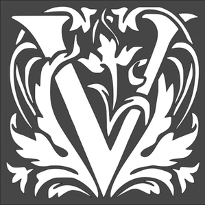 1- 8x8 inch Stencil, (VD-6) Letter Initial (6mil) - Picture 1 of 2