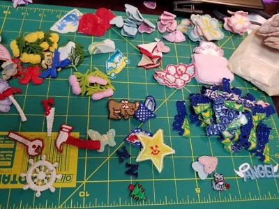Lot 50 Vintage 60's-70's Assorted Sizes Sew On Iron Patches Appliques SEE PICS - Image 1 of 4