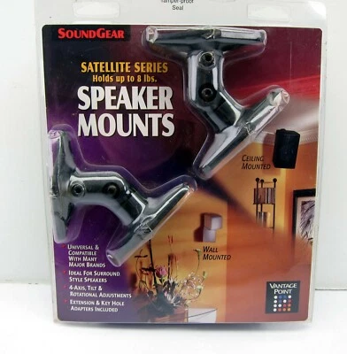 New SoundGear Vantage Point SATP-B Universal Satellite Speaker Mounts - Black  - Image 1 of 2