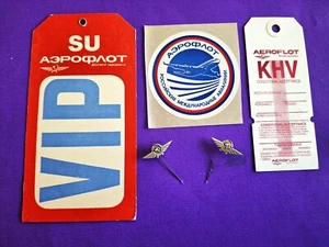 AEROFLOT 2 etiquetas de equipaje 2 pasadores de solapa de ala + pegatina IL-96 - Imagen 1 de 4