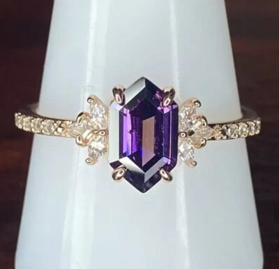 Anillo Bomb Party - 01 - Banda - Topacio Azul Creado en Laboratorio - Talla 6 - Chapado en Oro Rosa Foto 1 de 4