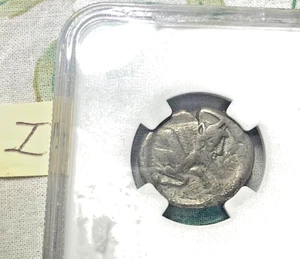 SICILY,GELA OBV HORSEMAN WITH SPEAR RV CH F MAN-HEADED BULL CH-4/5- 2/5FINE NGC - Picture 1 of 2