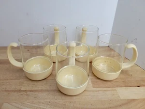 1982 Pyrex MCDONALD'S Corning Ware Plastic Handled COFFEE MUGS Cups Set of 5 - Picture 1 of 13
