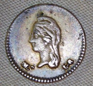 1842 Mexico 1/4 Real - Mo-LR KM#368.6 - Quarto Quartilla Federal Coinage - Picture 1 of 2
