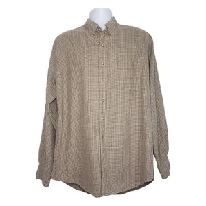 Lands' End Heavy Flannel Button Down Shirt Mens XL Tall 17-17H Houndstooth - Picture 1 of 12