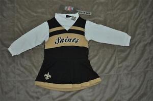 New Orleans Saints Cheerleader Jumper & Turtleneck 2 Piece Set Girls NWT 🖤💛⚜️