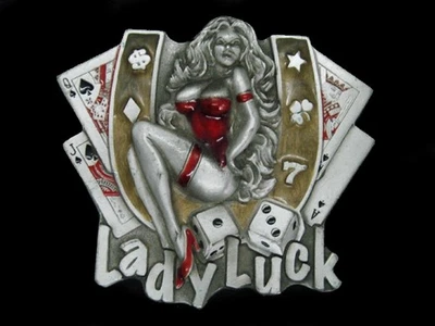 UA05134 2004 **DAMA SUERTE** HEBILLA DE CINTURÓN DE PELTRE CONMEMORATIVA DE JUEGO Foto 1 de 2