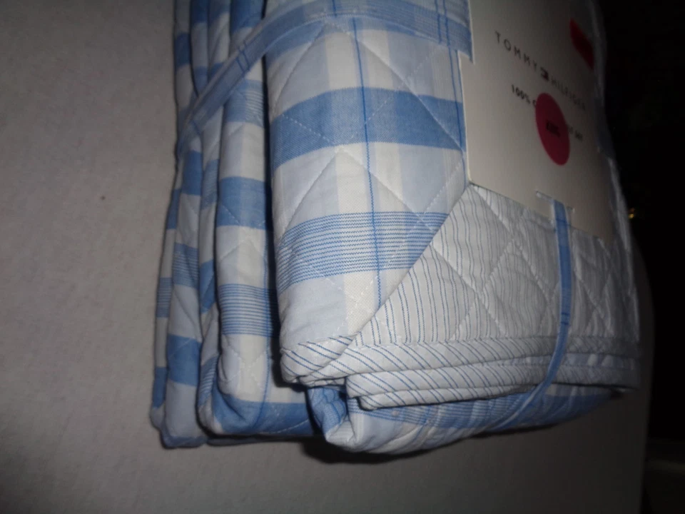 NUEVO Tommy Hilfiger KING 3 piezas. Juego de edredón DREAMY PLAID - AZUL Foto 1 de 4