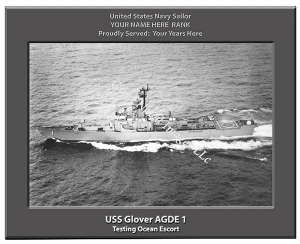 USS Glover AGDE 1 Personalized Canvas Ship Photo Print Navy Veteran Gift - Image 1 of 1