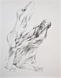 Liebespaar Erotik Akt Ostdeutsche Kunst Waldemar Grzimek signiert Lithografie - Picture 1 of 2