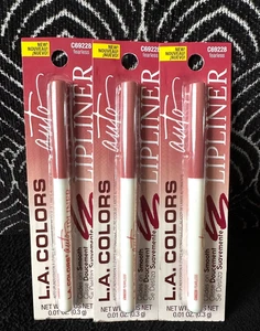 🌺3pk LA COLORS FEARLESS WINE C69228 TWIST-UP CREAMY CRAYON LIP LINER PENCIL - Picture 1 of 10