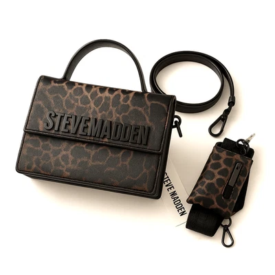 Bolsa tiracolo Steve Madden acordeão leopardo alça superior + bolsa estampa animal - Imagem 1 de 4