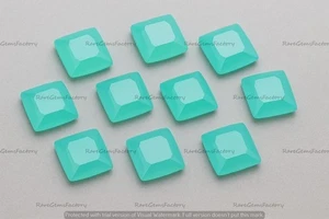 Piedra preciosa natural de calcedonia acuática de corte cuadrado para diseño de joyería elegante azul suave - Imagen 1 de 9