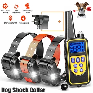 Hund Haustier Trainingshalsband Wiederaufladbar Wasserdicht Elektroschock Anti Bellen R800m - Bild 1 von 15