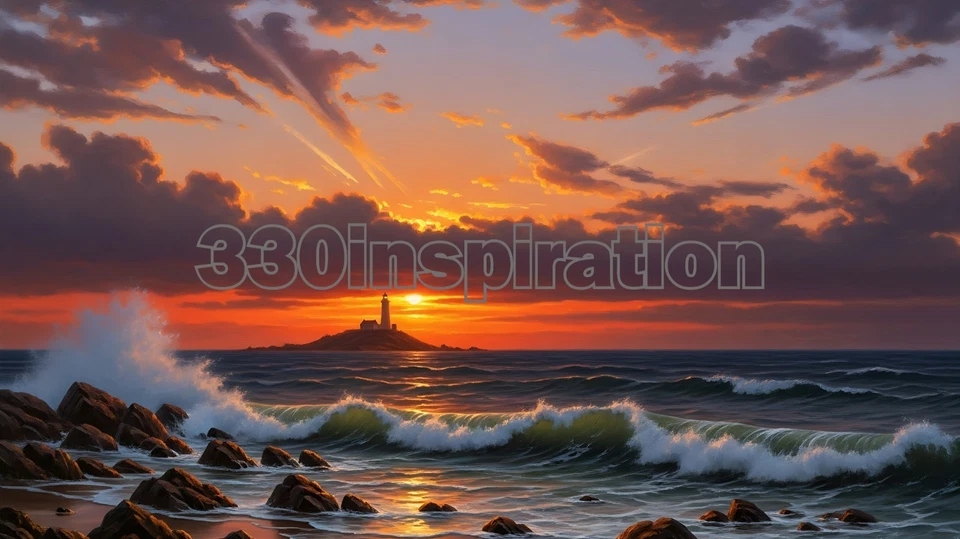Digital Image Picture Photo Wallpaper Background Desktop Art Sunset Ocean #A519 - image 1 of 1