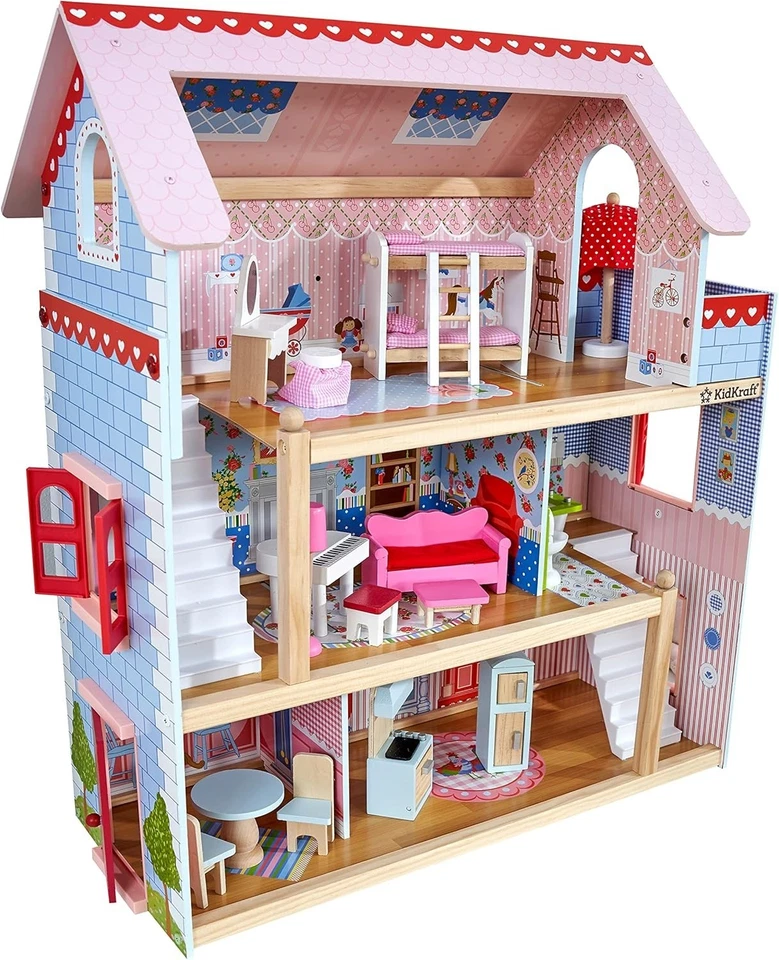 KidKraft Chelsea Wooden Dollhouse with 16 Accessories & Working Shutters, 5-Inch - Image 1 of 4