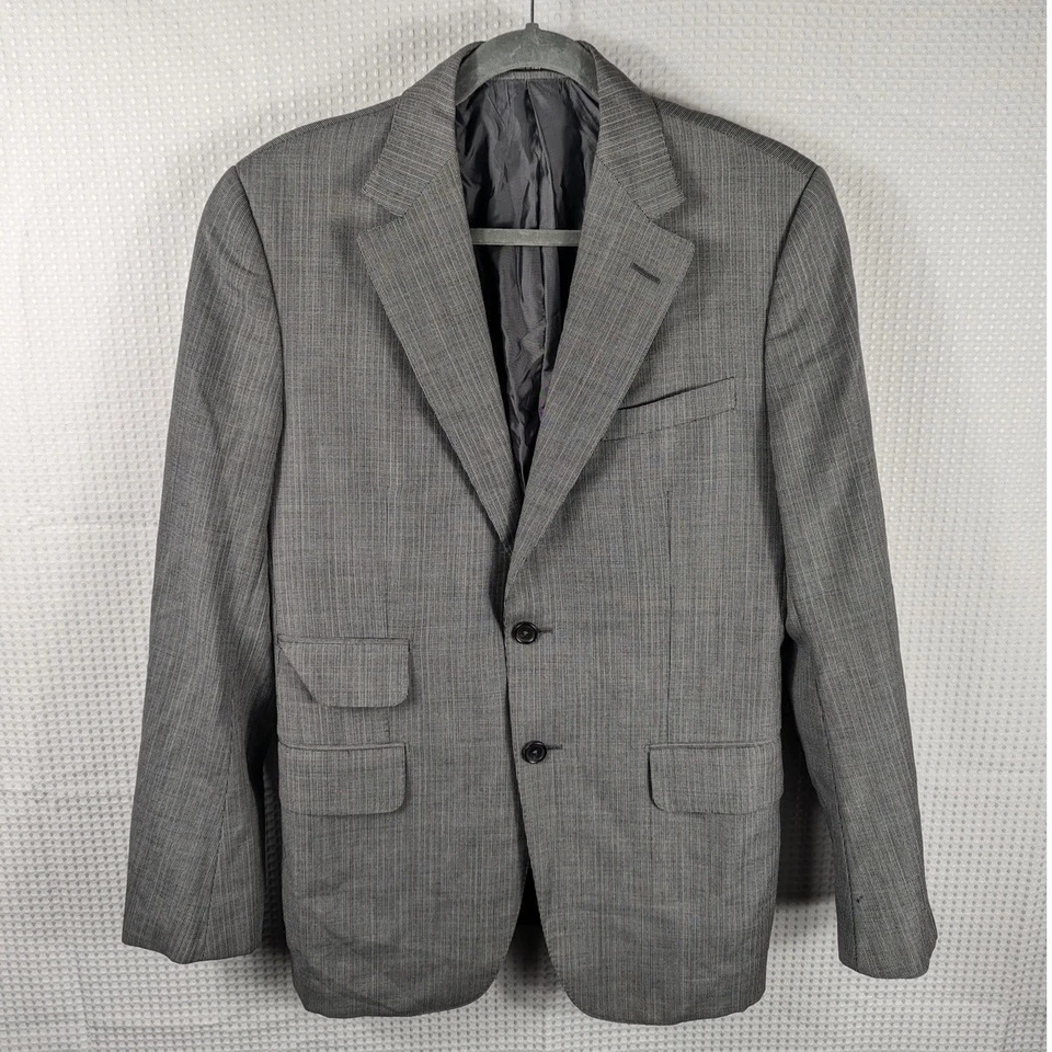Blazer de Lana Gucci 48R Hecho en Italia Gris Micro Cuadros Triple Bolsillo Abrigo Deportivo Foto 1 de 4