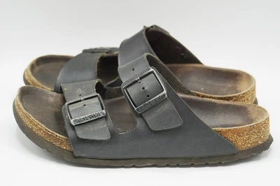 Birkenstock Allemagne 38 / US 5 Sandales Pour Hommes 7 Pour Femmes En Cuir Noir - Photo 1/4