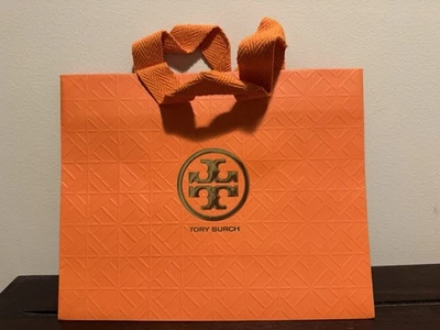 New Tory Burch Shopping Bag Gift Tote Paper Bag 10 x 8 x 4 Orange - Image 1 of 2
