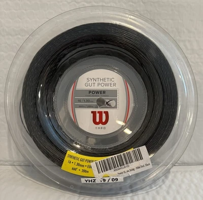 Wilson Synthetic Gut Power Tennis String Reel - 16 Guage - Black - Image 1 of 4