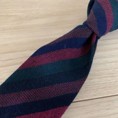 Corbata Zegna Hombres Ermenegildo Mezcla Cachemira Lana Azul Marino Patrón Regimiento Edición Limitada Foto 1 de 4