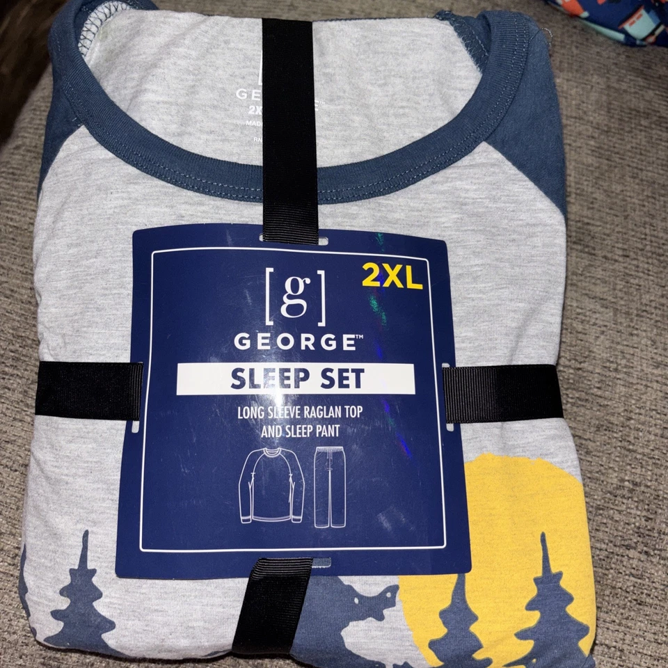 George Sleep Set 2XL Manga Larga Raglán Top Y Pantalón para Dormir  Foto 1 de 2