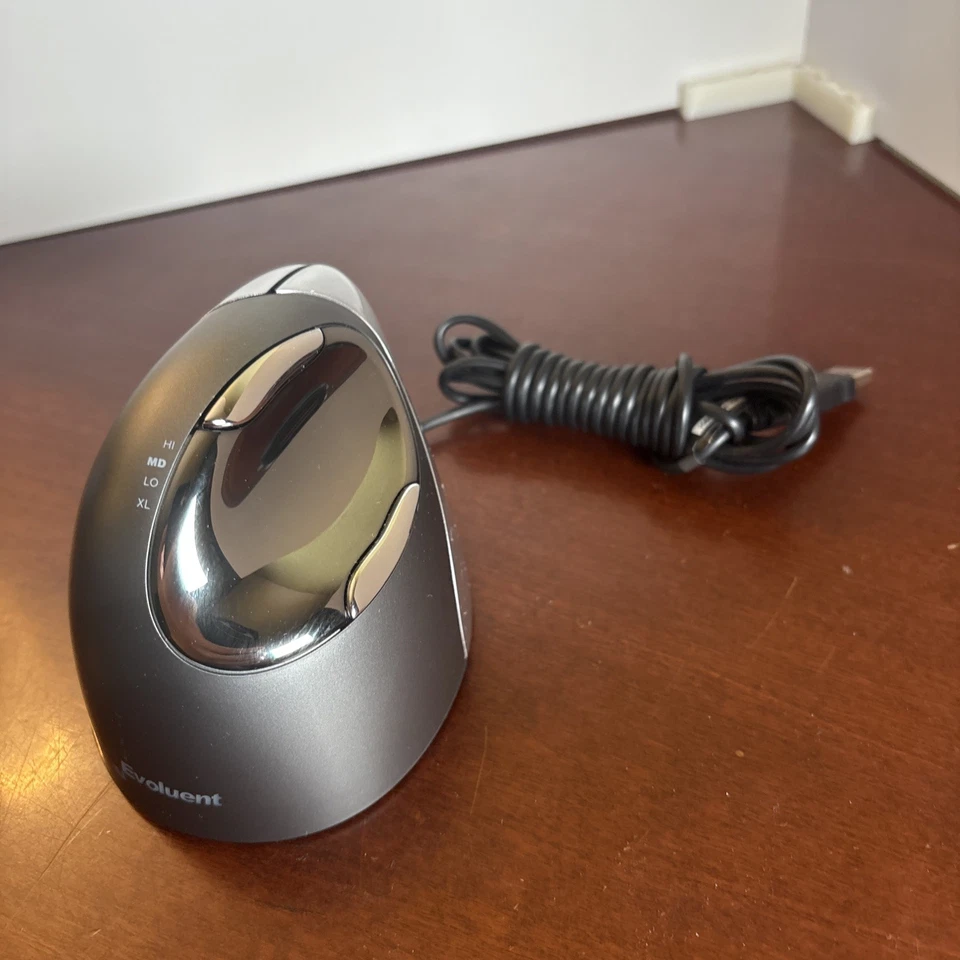 Evoluent VM4R Vertical Mouse 4 Right Handed Ergonomic Optical Mouse Wired USB - Image 1 of 1