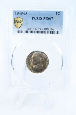 1949-D PCGS MS67 Jefferson Nickel Business Strike 5C - Image 1 of 2