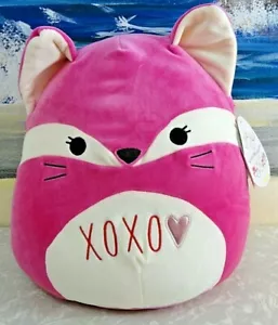2018 KellyToy Squishmallow FERN 12 Zoll rosa Valentinstag Plüschtier *neu/Neu mit Etikett!* Fuchs - Bild 1 von 3