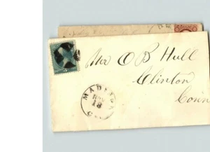 3ct stamp, Segmented Cork cancel, MADISON, Connecticut sent to Clinton, CT - Bild 1 von 1