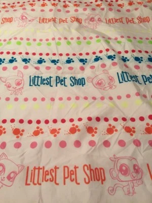 The Littlest Pet Shop Sábana Plana Doble Rosa Gato Mono Perro Patas Material Tela Foto 1 de 4