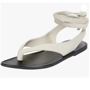 FOWT Women Split Round Toe Sandals Lace up Strappy Flats Casual Flip Flop Shoes - Picture 1 of 7