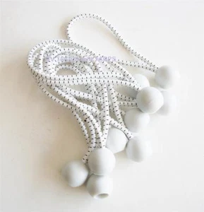 6" White Heavy Duty Ball Bungees Elastic Ties Tarp Canopy Attachment 25pc lot - Picture 1 of 1