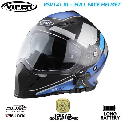 Interfono Bluetooth per Casco Moto Viper RSV 141 Casco Moto Integrale Omologato - Immagine 1 di 4