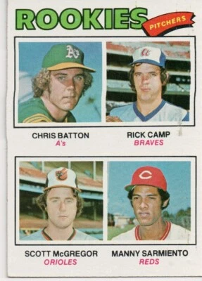1977 Topps #475 Rookie Pitcher Batton/Camp/McGregor/Sarmiento (23-2253) - Image 1 of 2